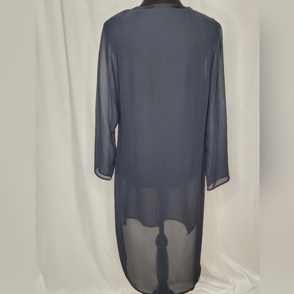 Soft Surroundings Jennifer Tunic Black Sheer Hi-Low Shell over Jersey - Size S - Picture 6 of 11